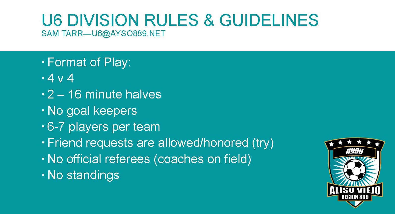 U5 U8 Division And Guidelines